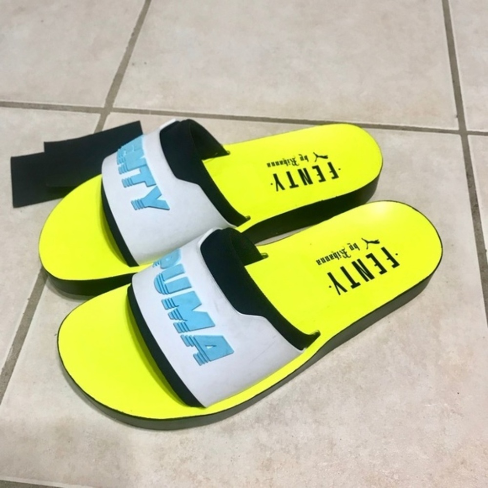 Fenty Puma Neon Yellow Pool Slides